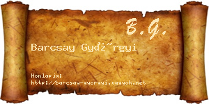 Barcsay Györgyi névjegykártya